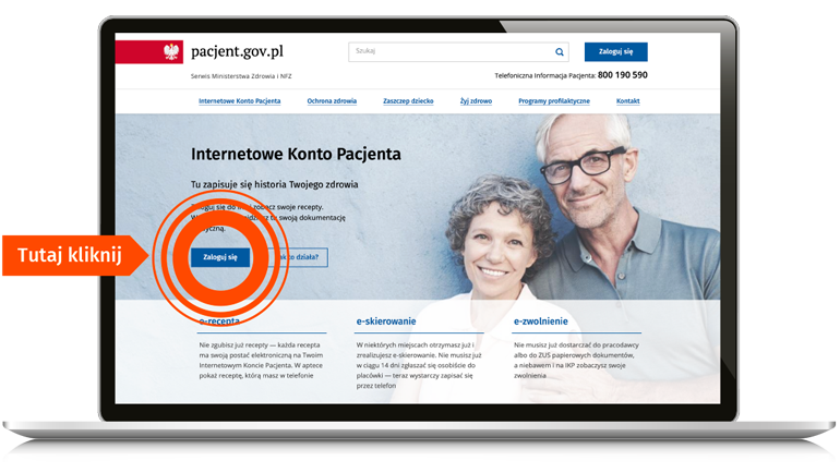 screen strony internetowego konta pacjenta